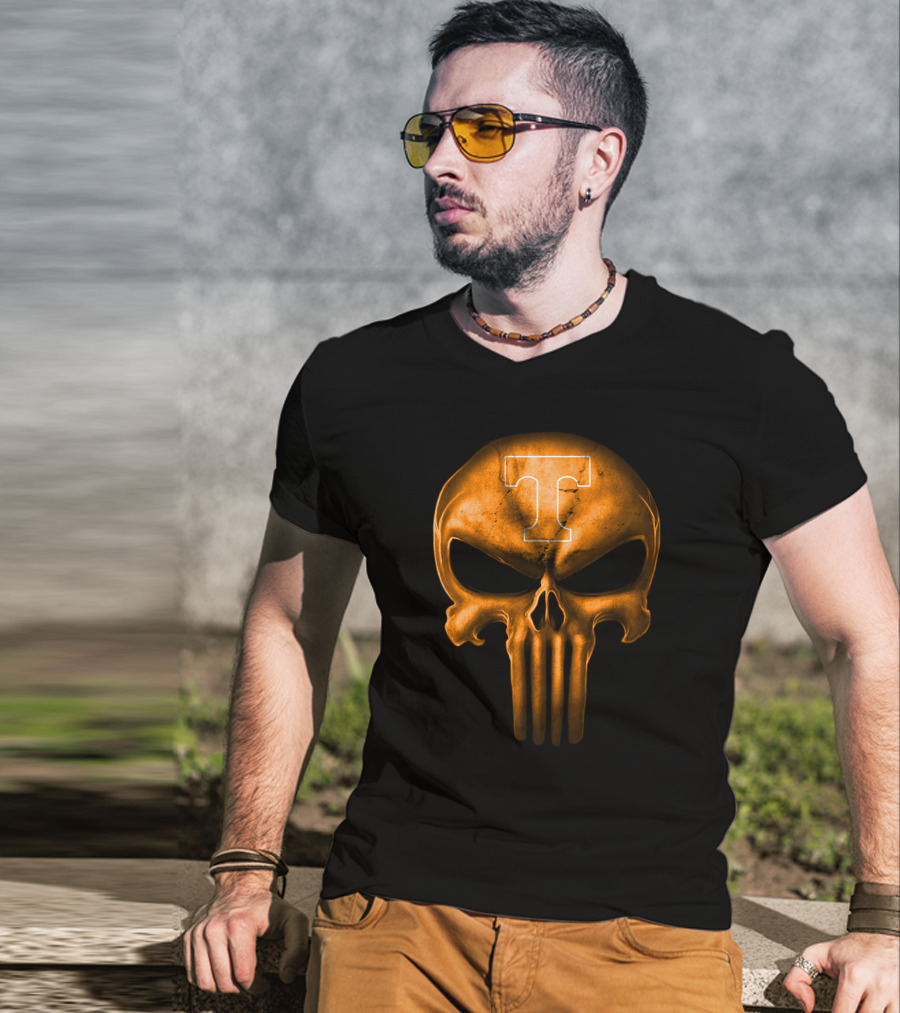 Tennessee Volunteers Skull Punisher Style T-Shirt