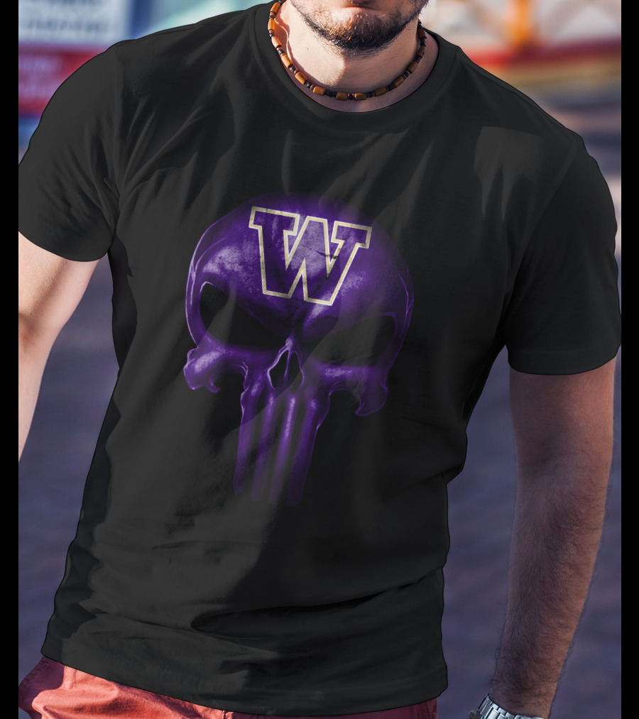 Washington Huskies Skull W T-Shirt