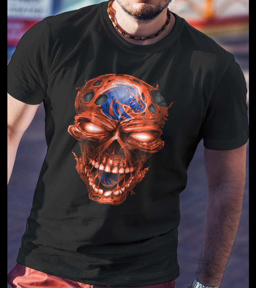 Boise State Broncos Fiery Skull T-Shirt