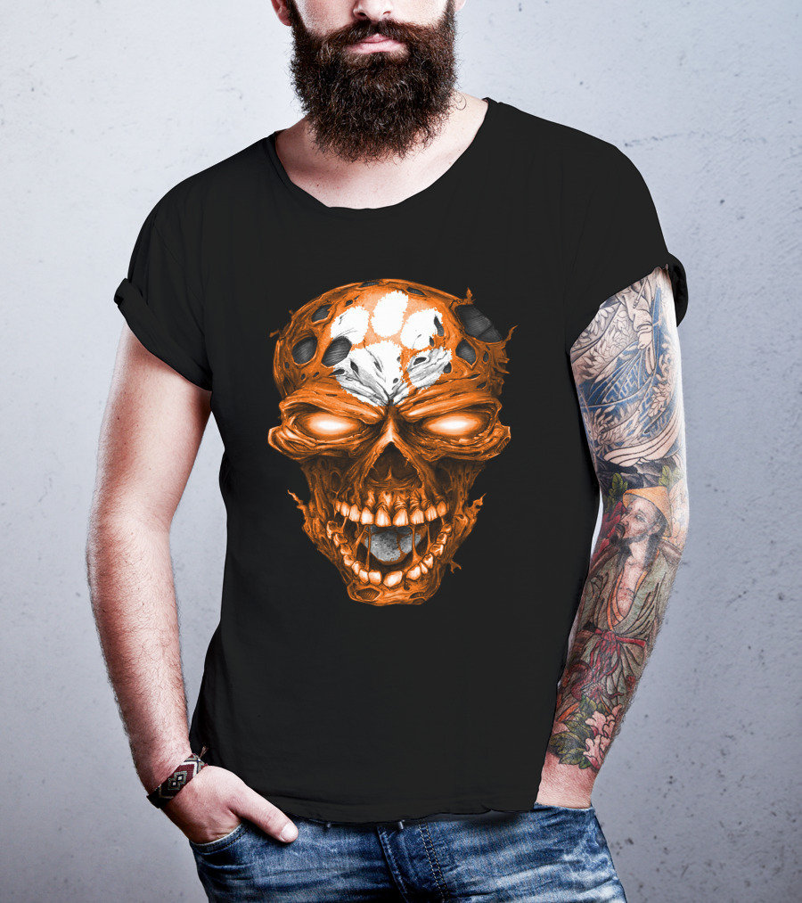 Clemson Tigers Skull Paws T-Shirt