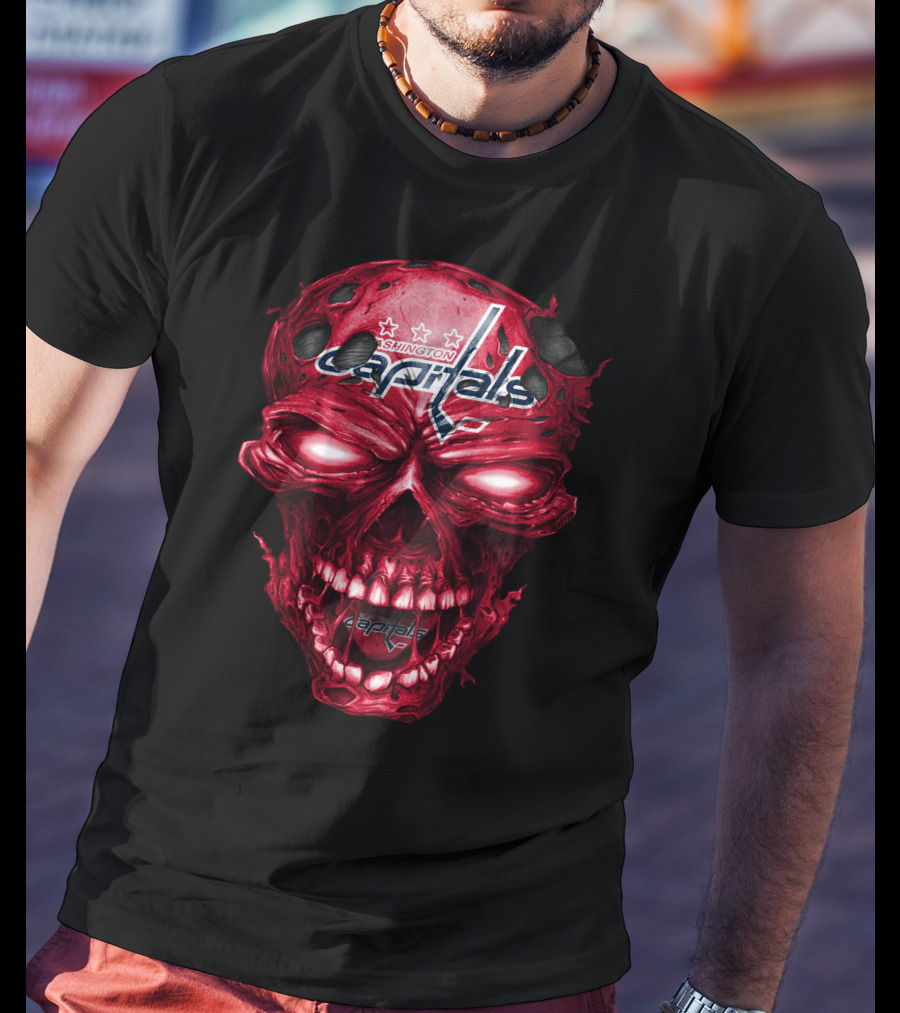 Washington Capitals Skull Logo Hockey T-Shirt