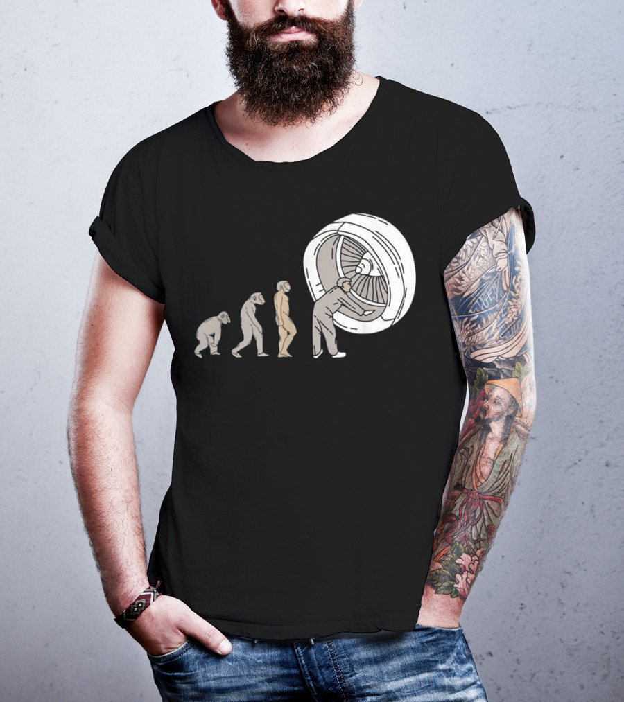 Evolution Of Airplane Mechanic Aircraft Maintenance T-Shirt