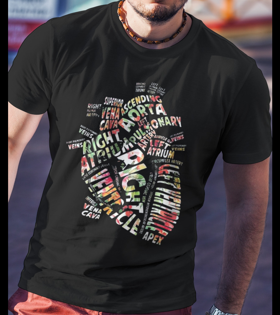 Anatomical Heart Right Ventricle Atrium Aorta Cardiac Nurse T-Shirt