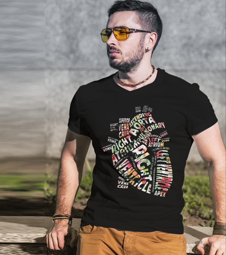 Anatomical Heart Right Ventricle Atrium Aorta Cardiac Nurse T-Shirt