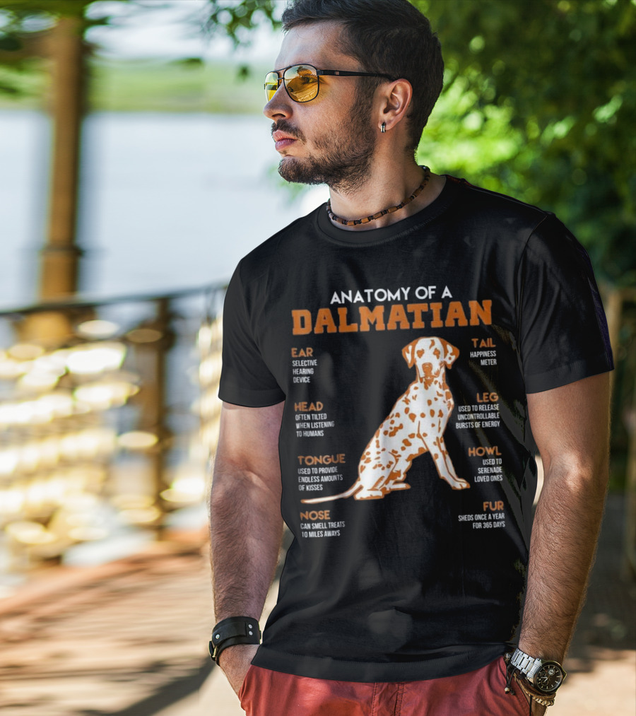 Anatomy Of A Dalmatian Ear Head Tongue Nose Tail Leg Howl Fur T-Shirt