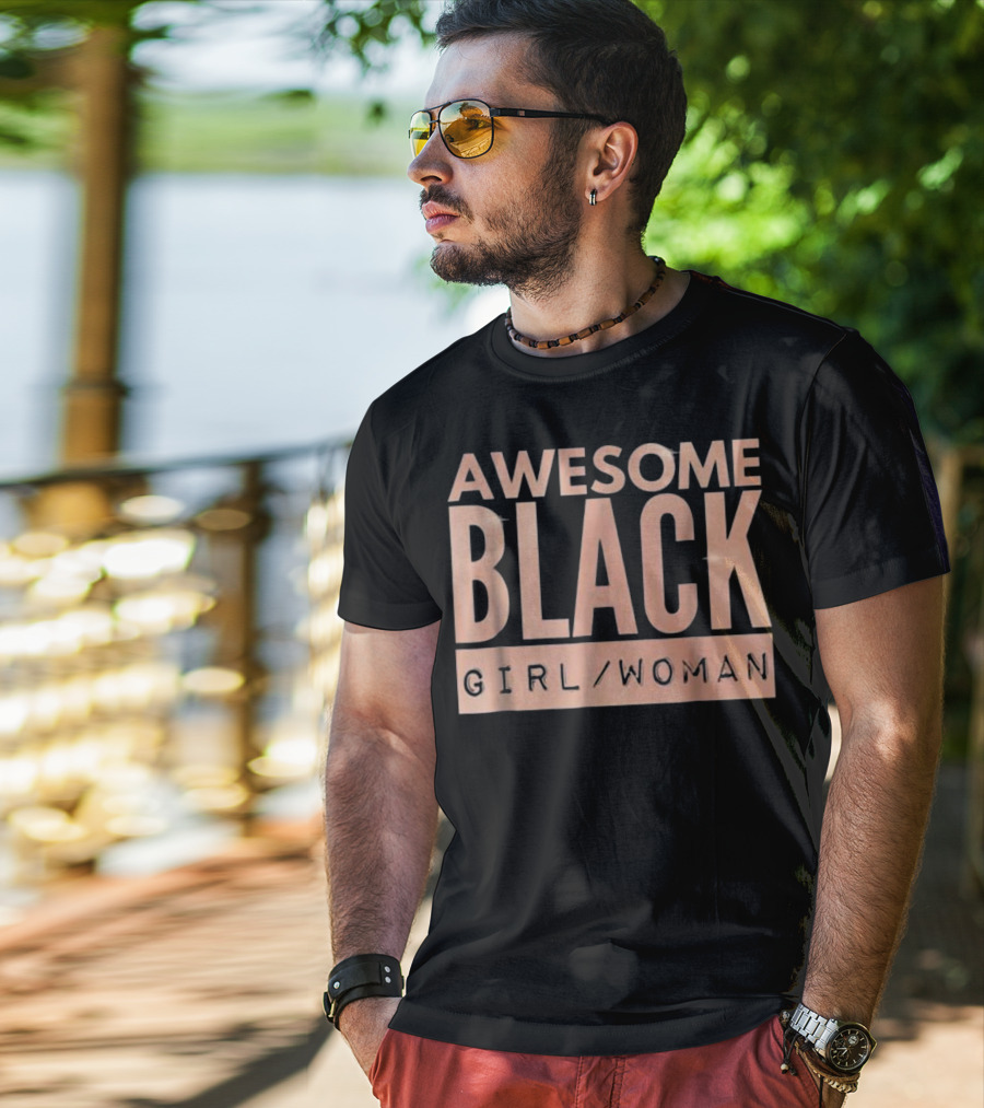 Awesome Black Girl Woman IN Rose Gold Prowd T-Shirt