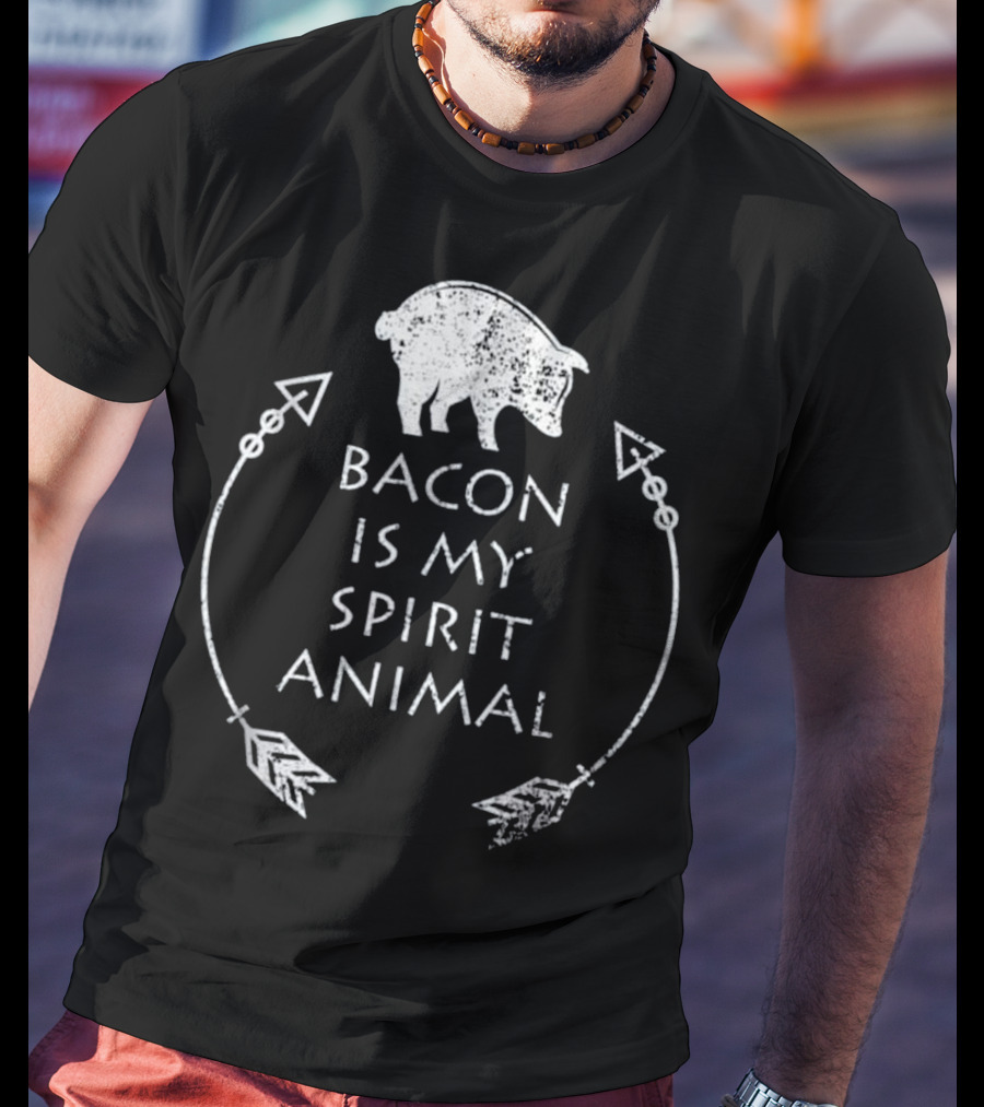 Bacon Is My Spirit Animal Pig With Arrows T-Shirt