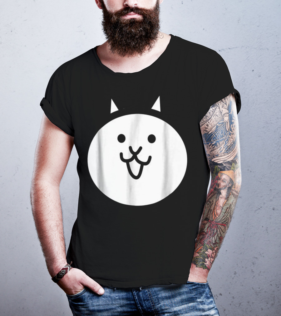 Battle Cat Meme Face Icon Cute Minimalist Circle T-Shirt