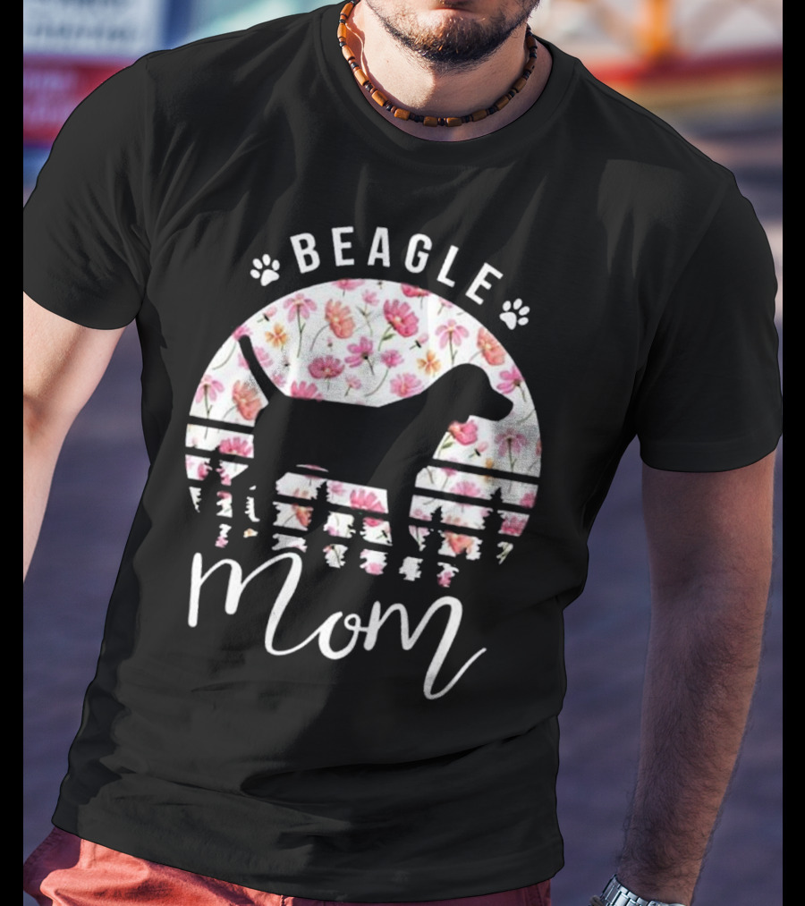 Beagle Mom Floral Mother's Day T-Shirt