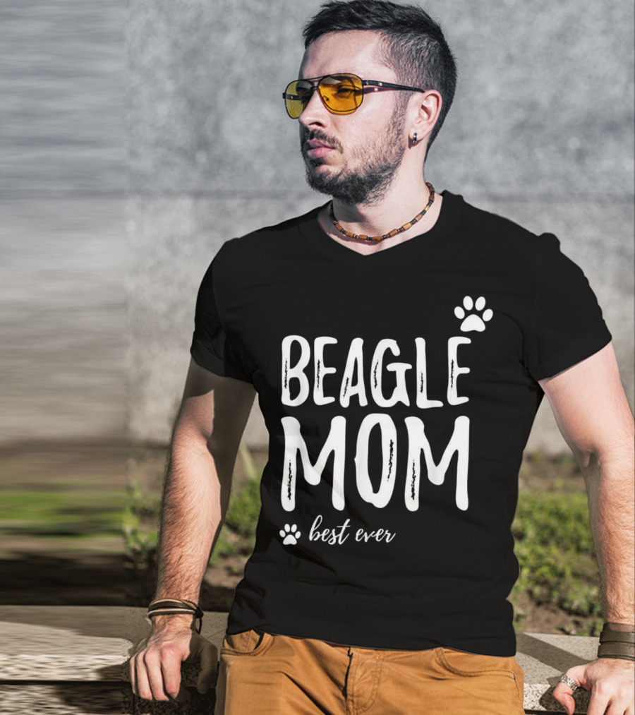 BEAGLE MOM Best Ever Paw Print Funny For Dog T-Shirt