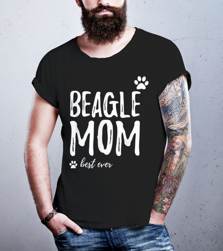 BEAGLE MOM Best Ever Paw Print Funny For Dog T-Shirt