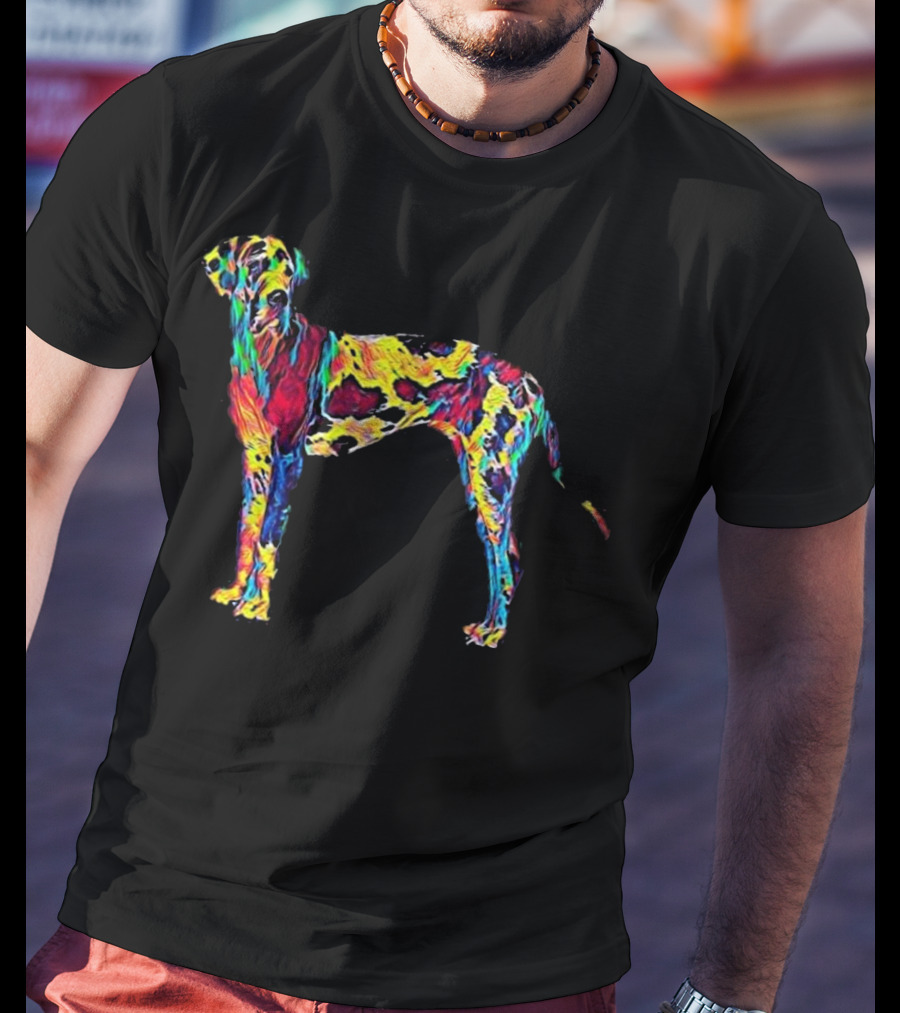 Big Dog Great Dane Colorful Psychedelic T-Shirt