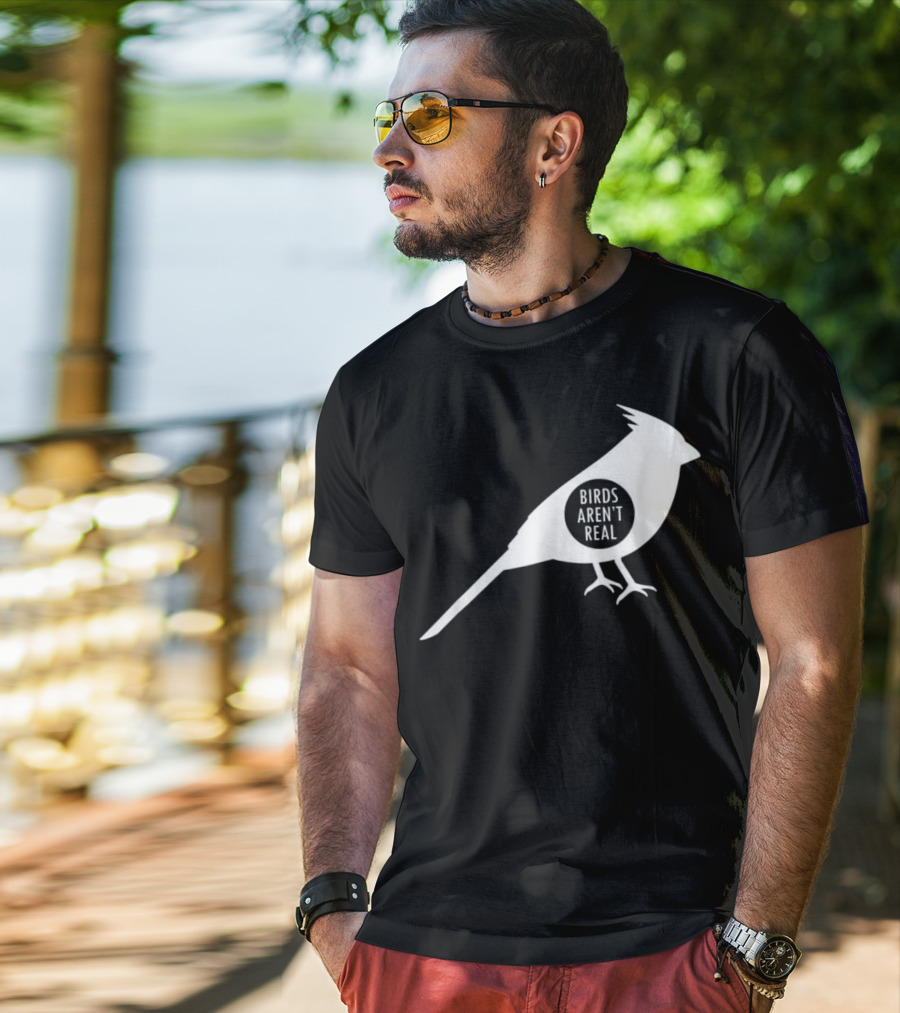 Birds Aren't Real White Bird T-Shirt