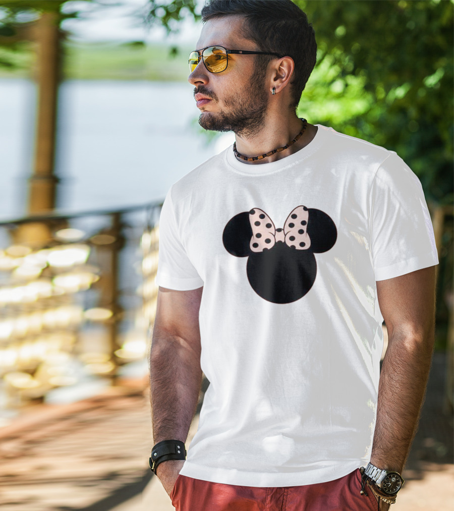 Minnie Mouse Polka Dot Bow Disney Women's Kid's T-Shirt