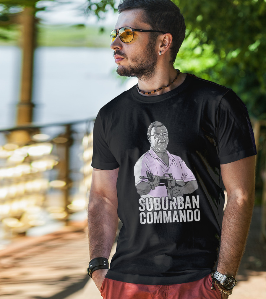 Suburban Commando Styled Humor With Retro Action Pose T-Shirt