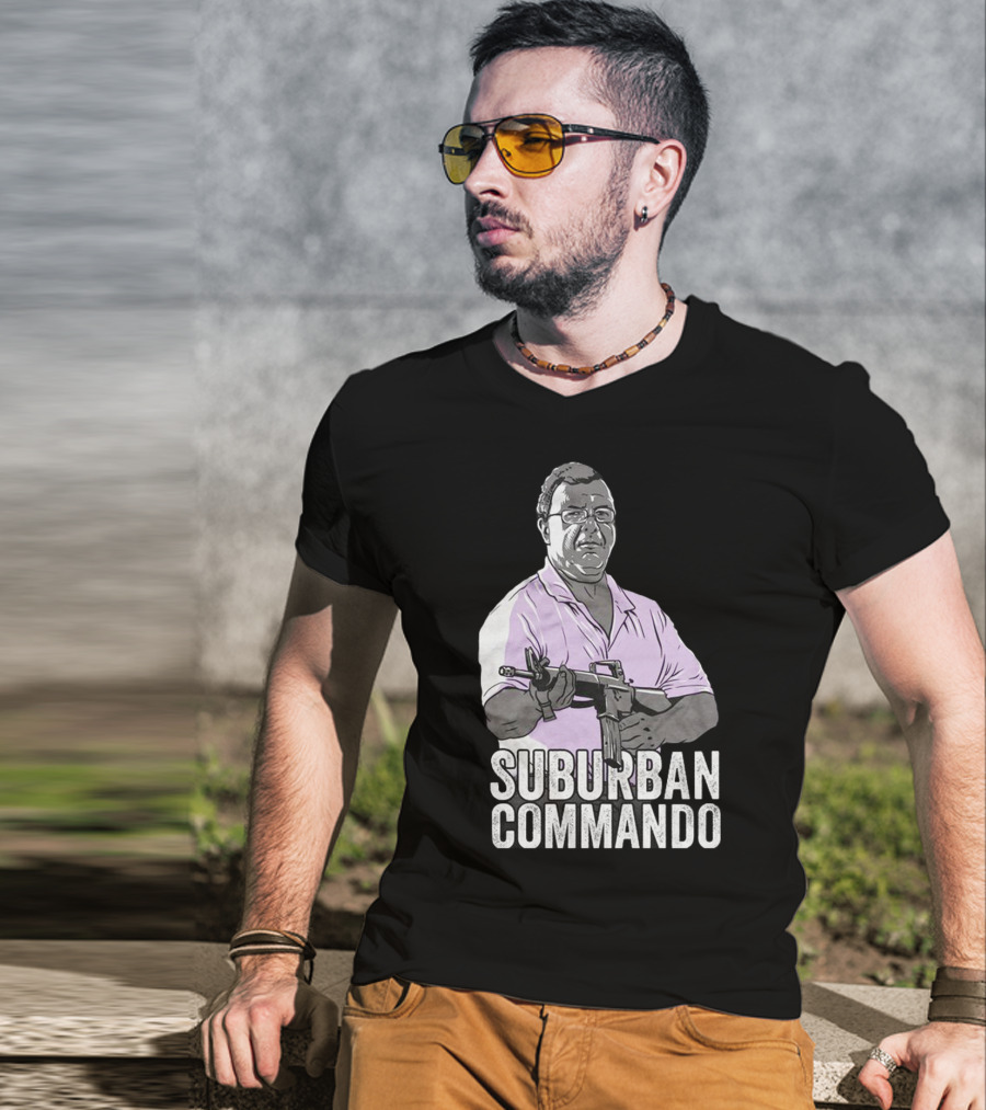 Suburban Commando Styled Humor With Retro Action Pose T-Shirt