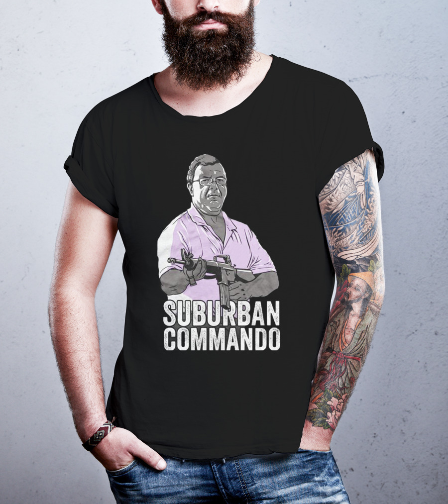 Suburban Commando Styled Humor With Retro Action Pose T-Shirt