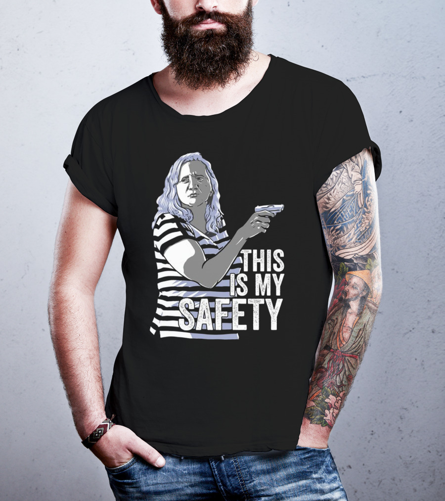 This Is My Safety Women's Striped Gun T-Shirt