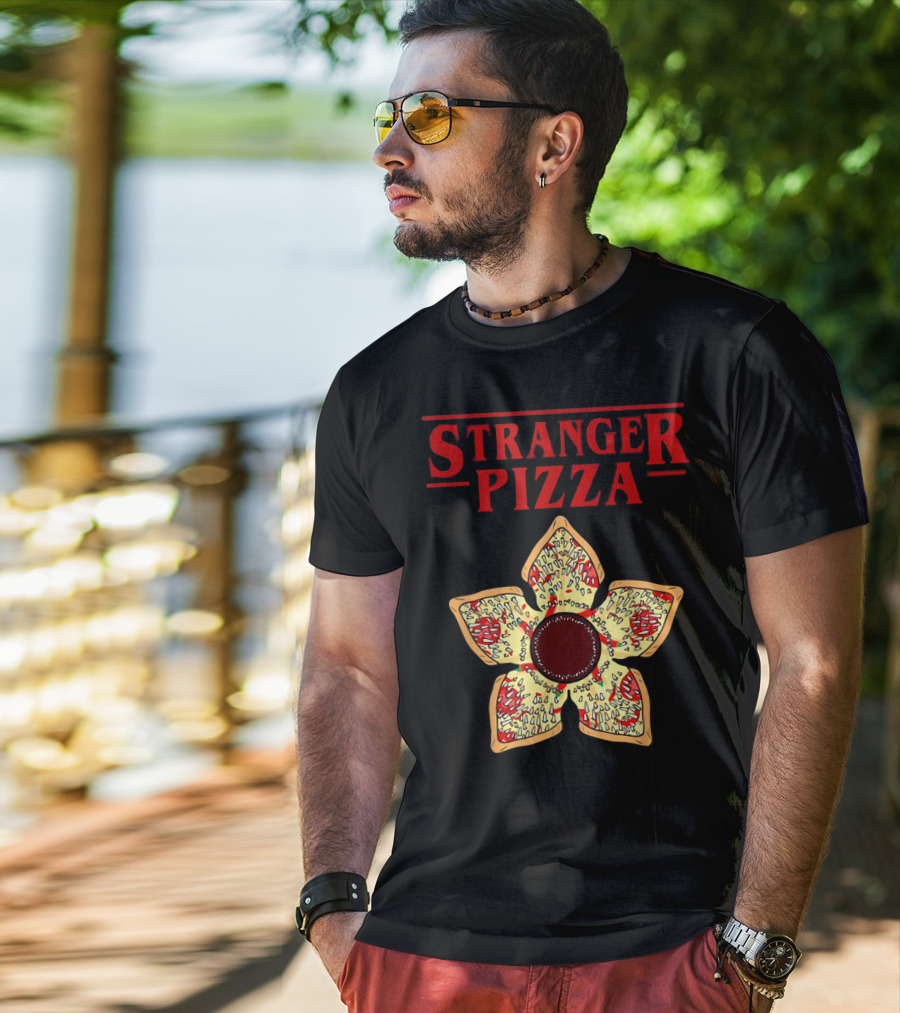 Stranger Pizza Funny Parody Upside Down Monster Slice T-Shirt