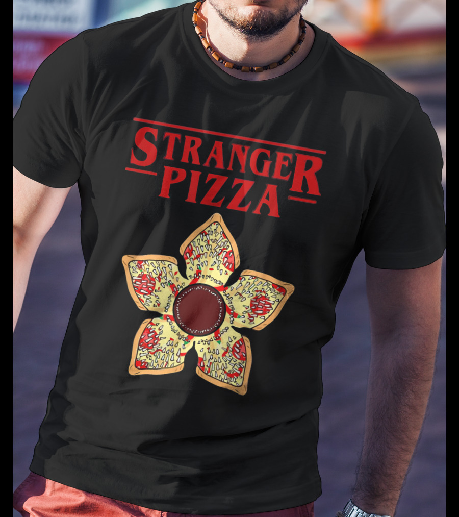 Stranger Pizza Funny Parody Upside Down Monster Slice T-Shirt