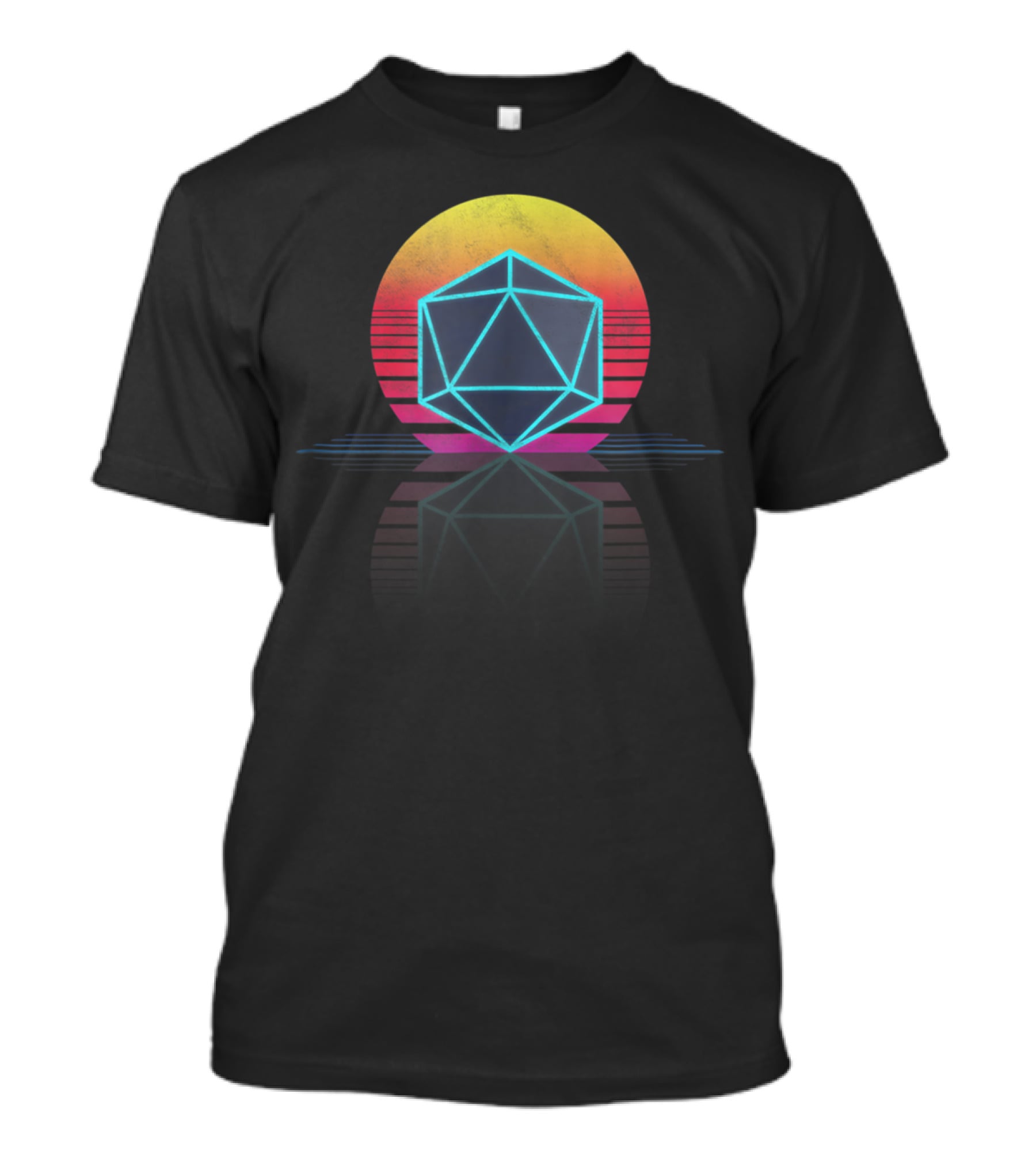 Old School Gamer Geek Dice Gaming RPG Neon T-Shirt