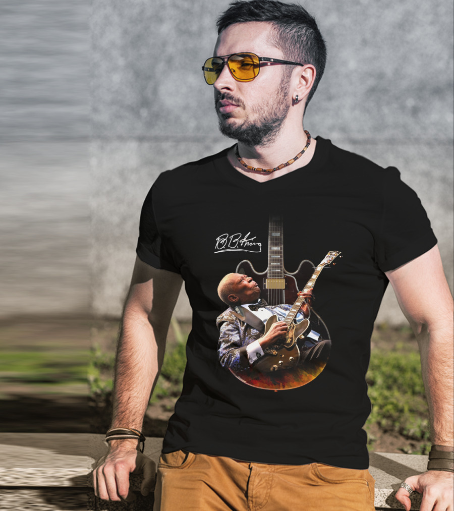 B.B. King Signature Blues Legend With Iconic Guitar T-Shirt