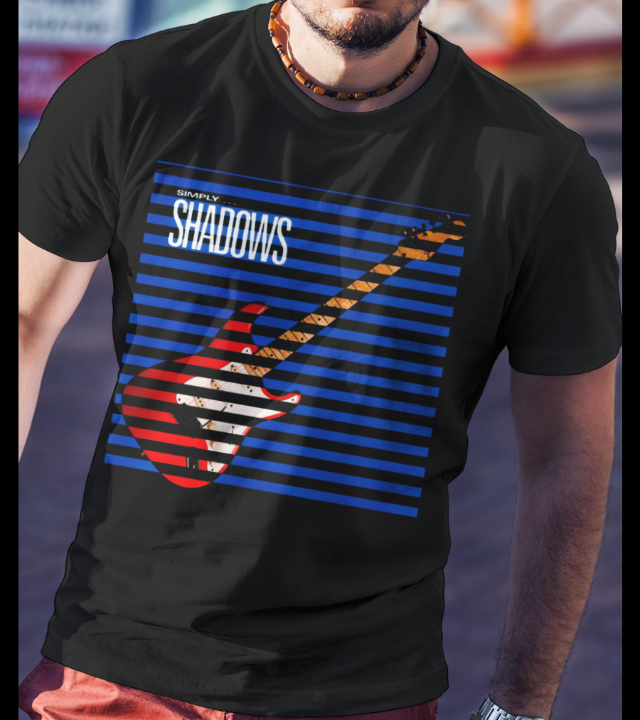 Simply Shadows Electric Guitar With Stripes T-Shirt