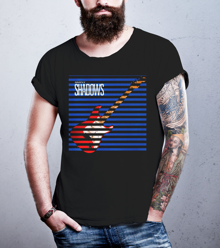 Simply Shadows Electric Guitar With Stripes T-Shirt