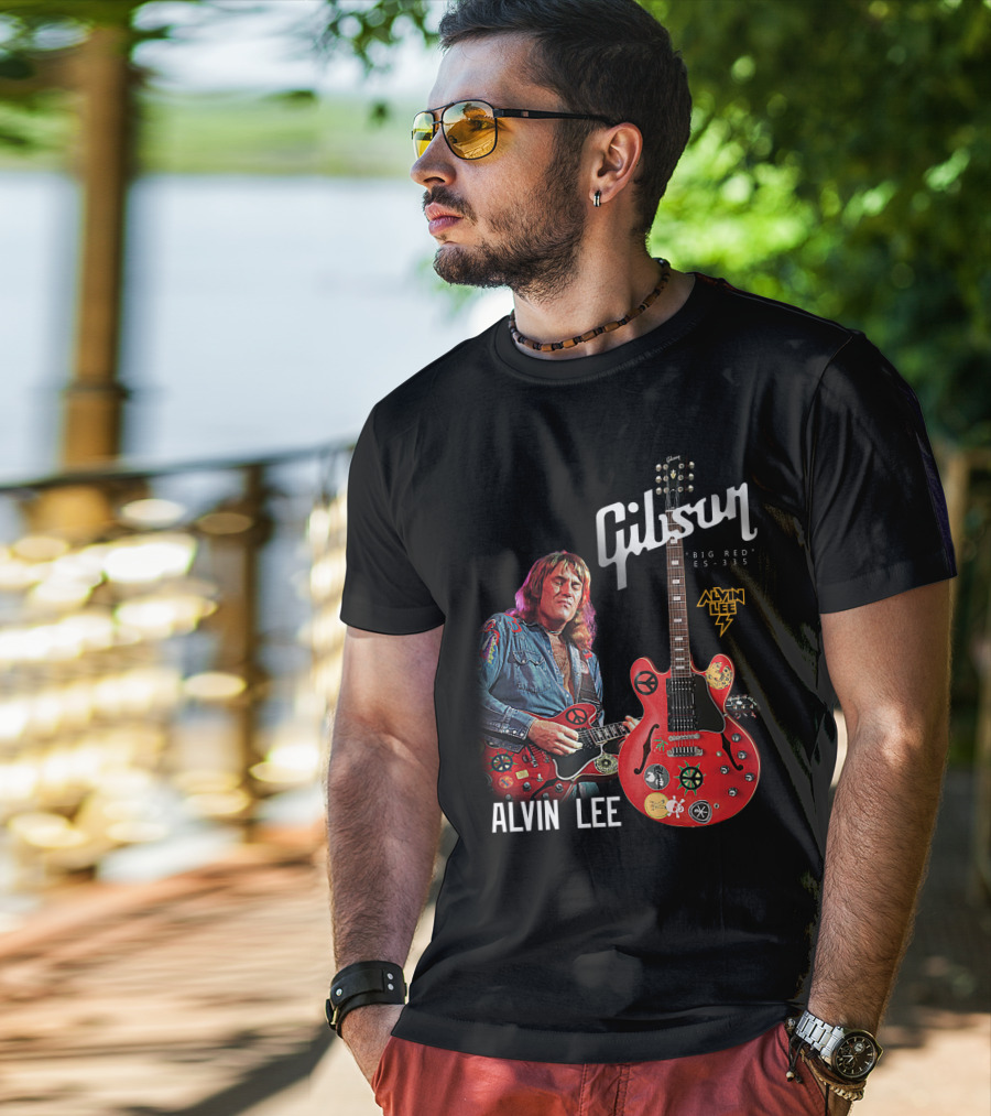 Gibson Big Red ES-335 Alvin Lee Guitar Iconic Rock Legend T-Shirt