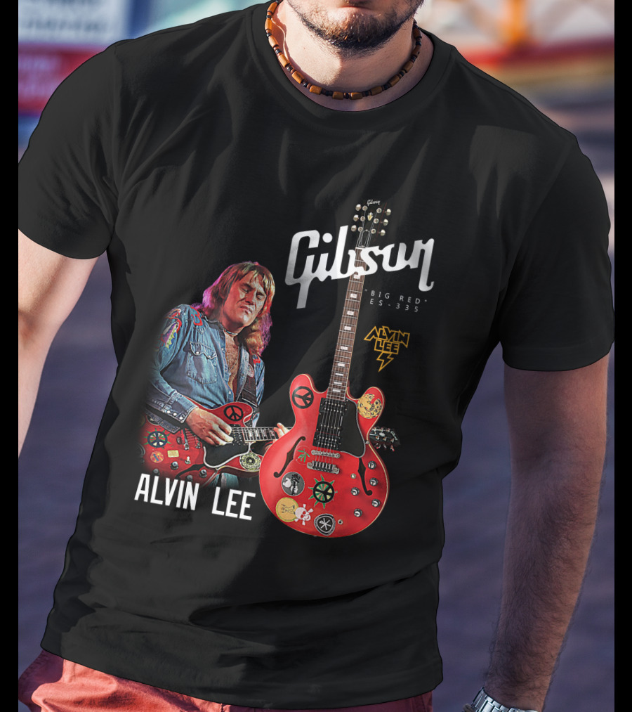 Gibson Big Red ES-335 Alvin Lee Guitar Iconic Rock Legend T-Shirt
