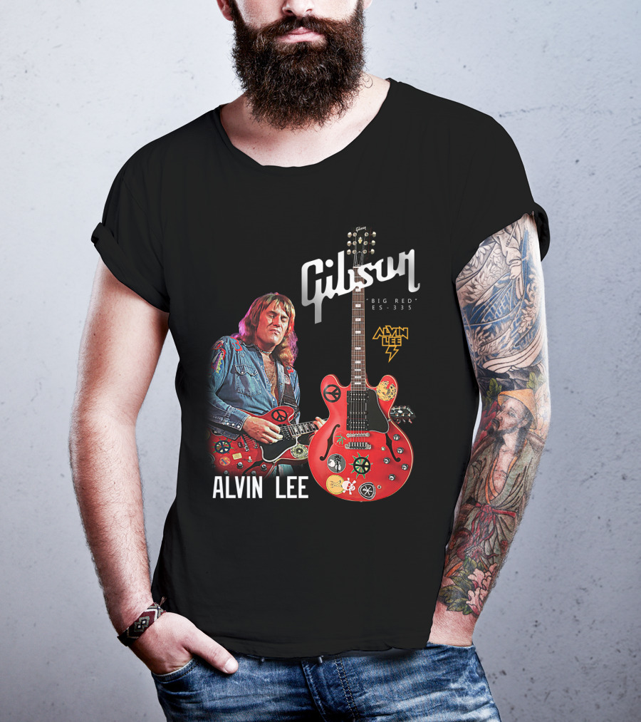 Gibson Big Red ES-335 Alvin Lee Guitar Iconic Rock Legend T-Shirt