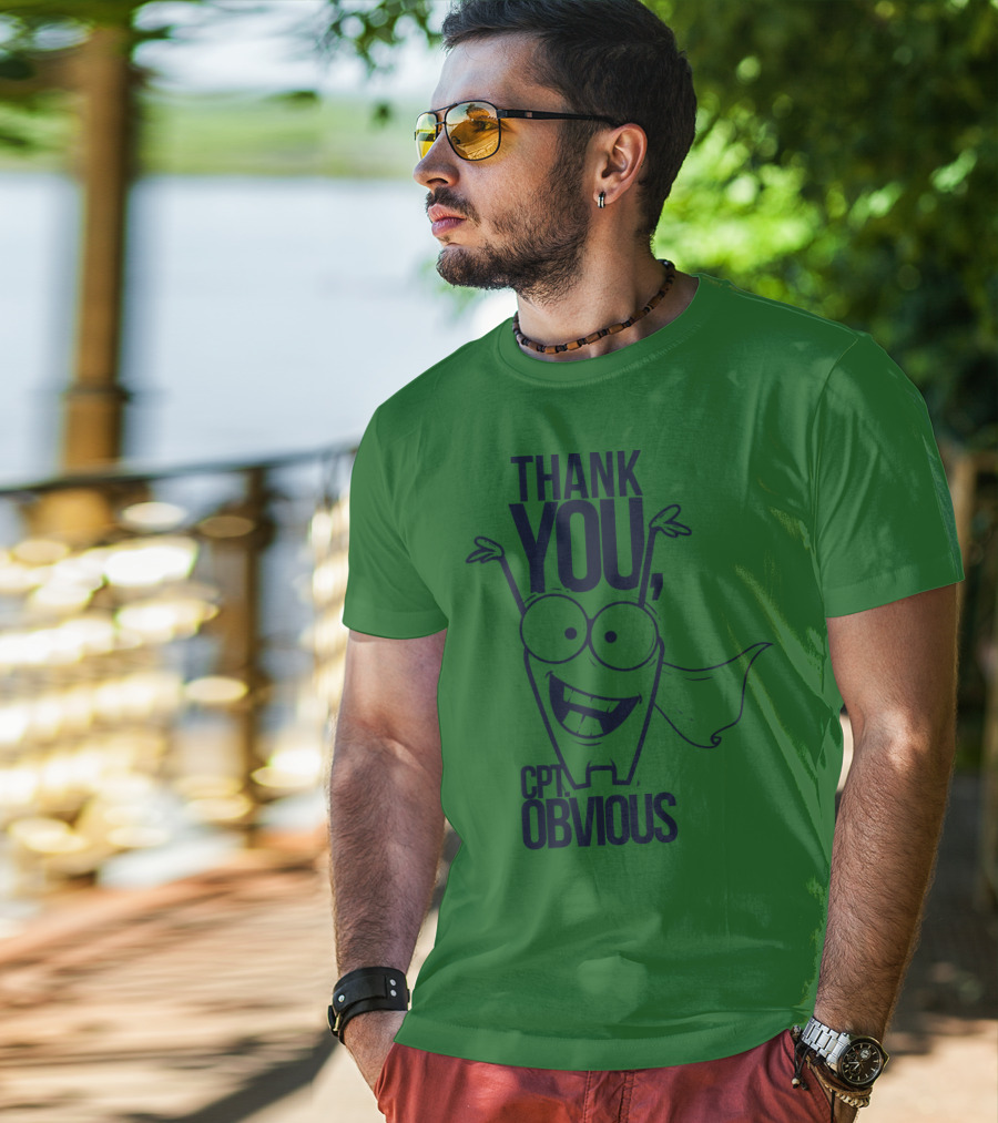 Thank You Cpt Obvious Superhero Cartoon T-Shirt