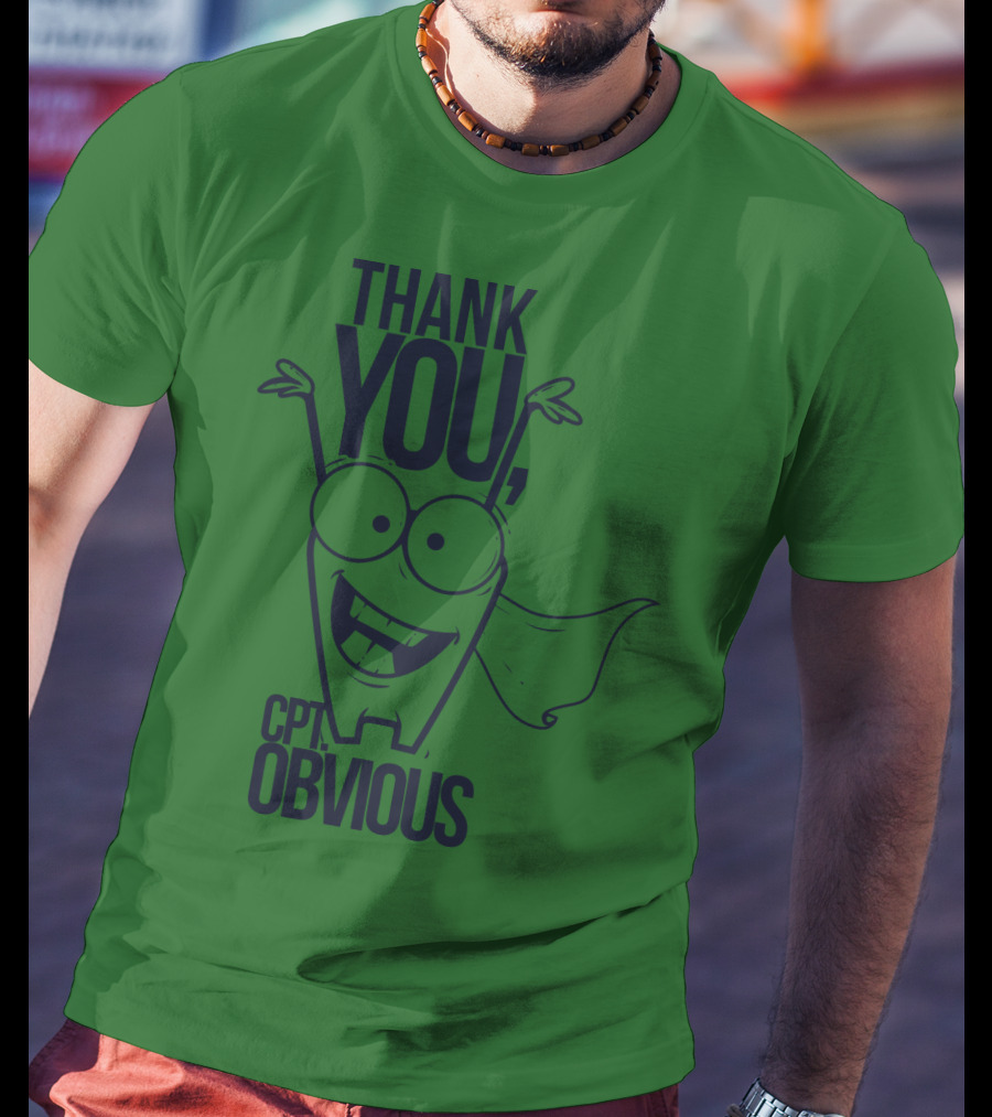 Thank You Cpt Obvious Superhero Cartoon T-Shirt