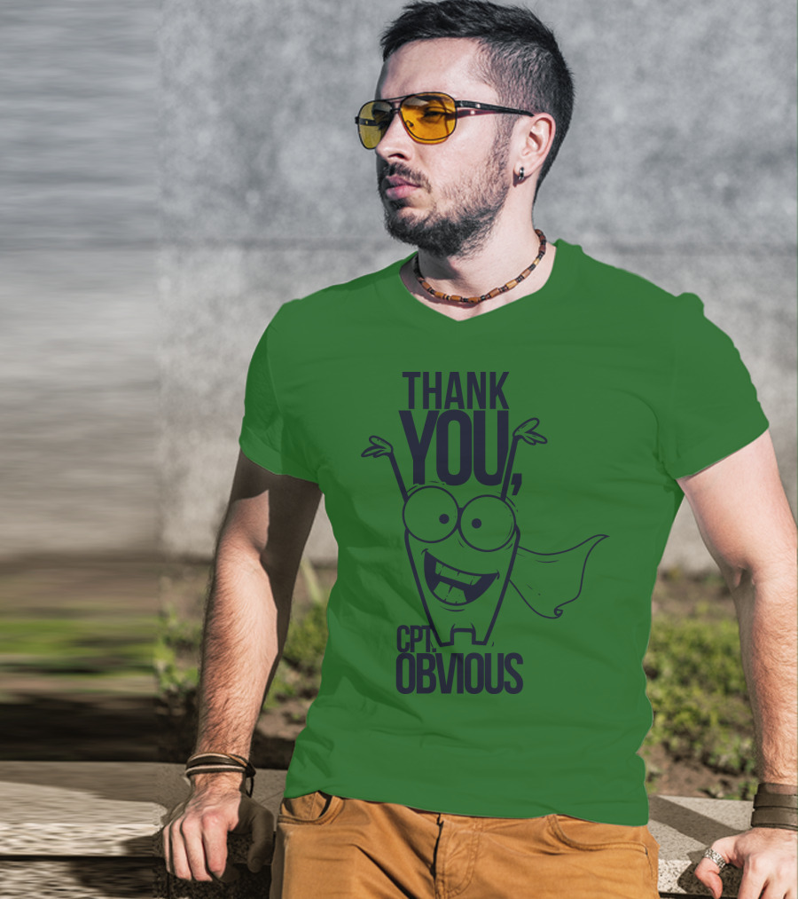 Thank You Cpt Obvious Superhero Cartoon T-Shirt