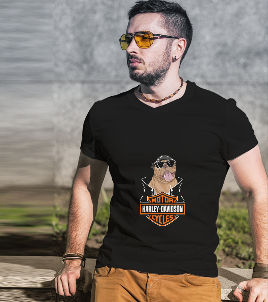 Harley Davidson Dogues De Bordeaux Cycles T-Shirt