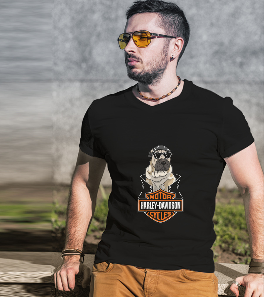 Harley Davidson Motor Cycles Shar Peis Motorcycle T-Shirt