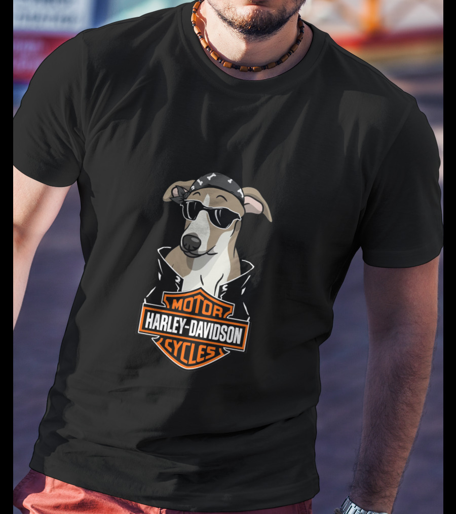 Whippet Harley Davidson Motorcycles Biker Style T-Shirt