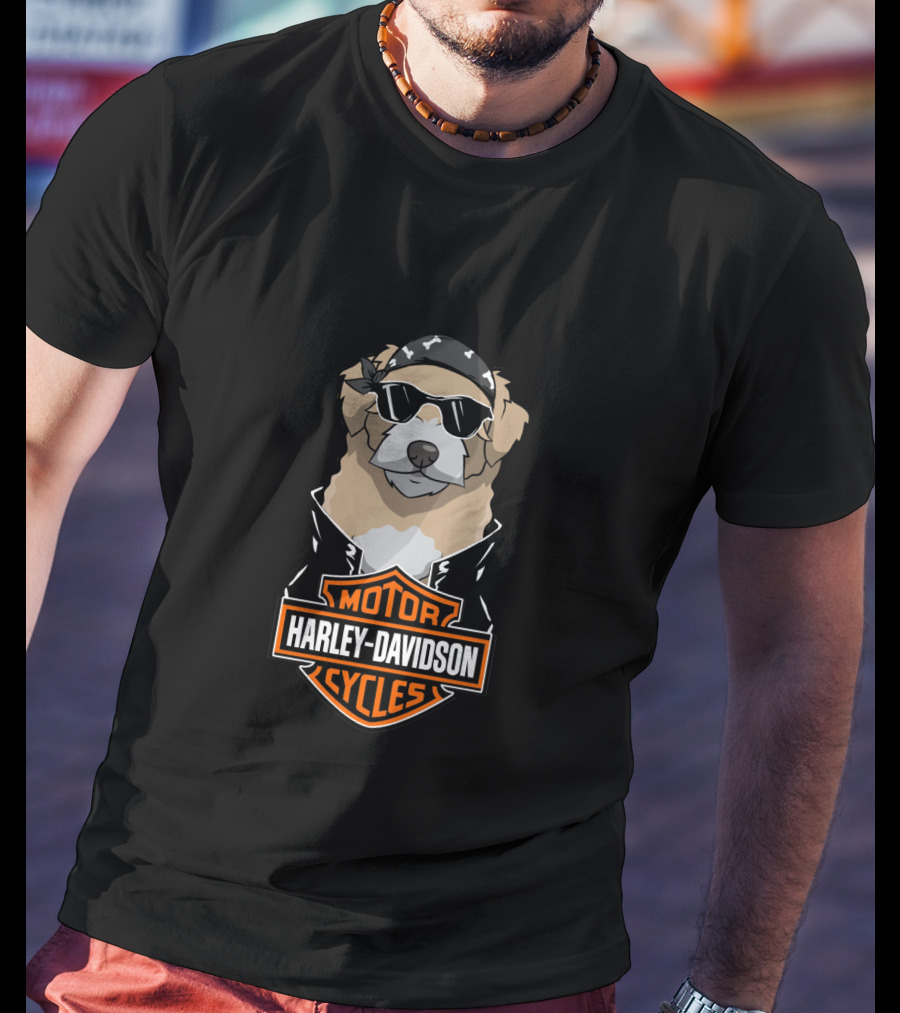 Maltipoo Biker Harley Davidson Motor Cycles Iconic Style T-Shirt