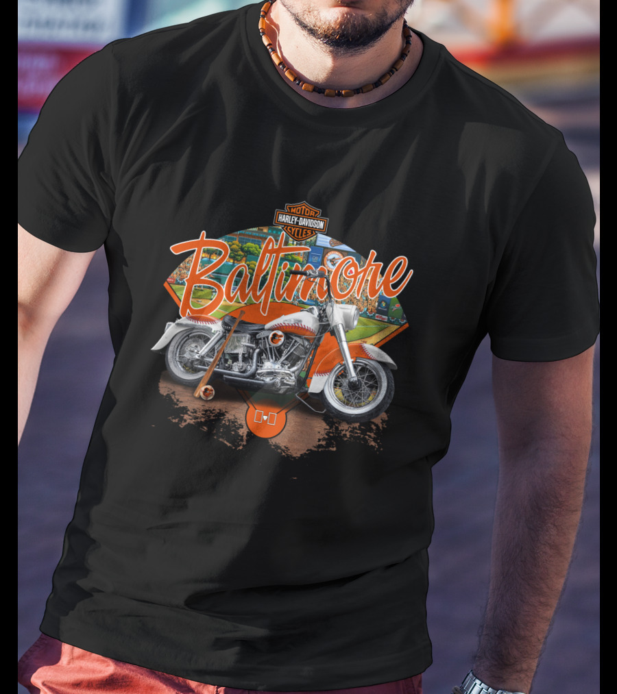Baltimore Harley Davidson Orioles Motorcycle T-Shirt
