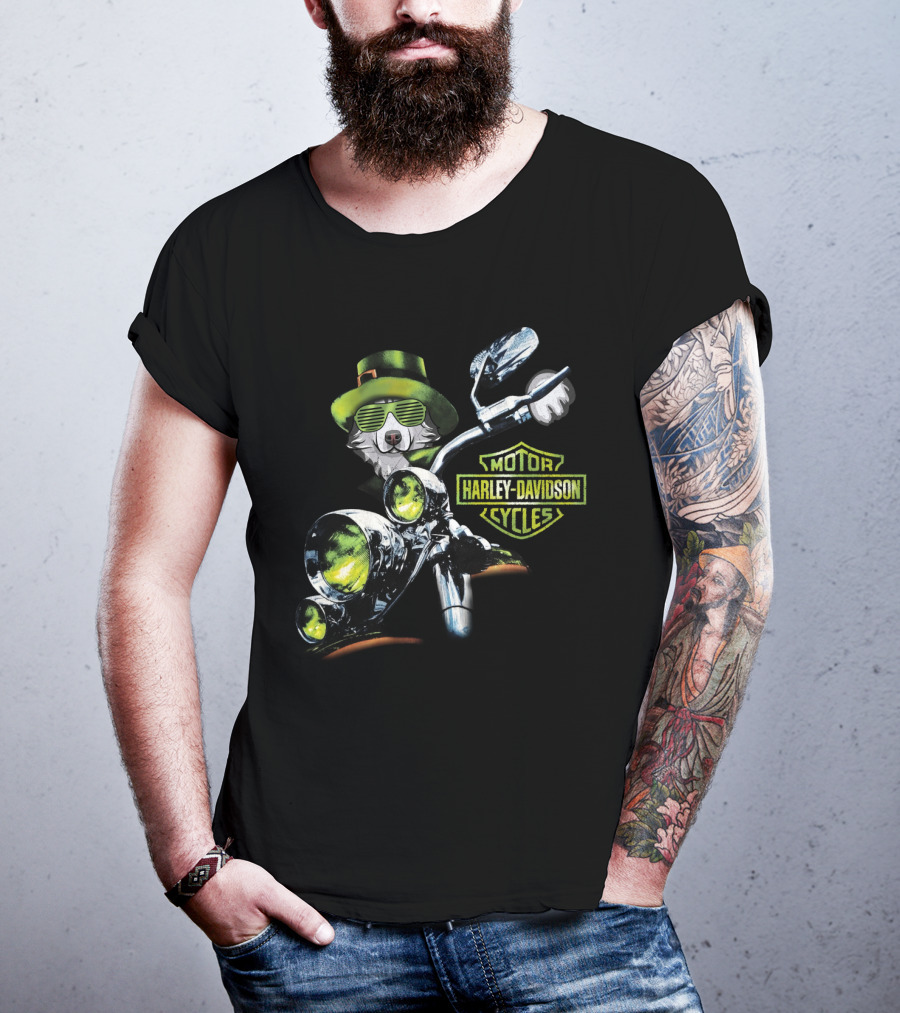 Alaskan Malamute Harley Davidson Cycles St. Patrick's Day Motorcycle Ride T-Shirt