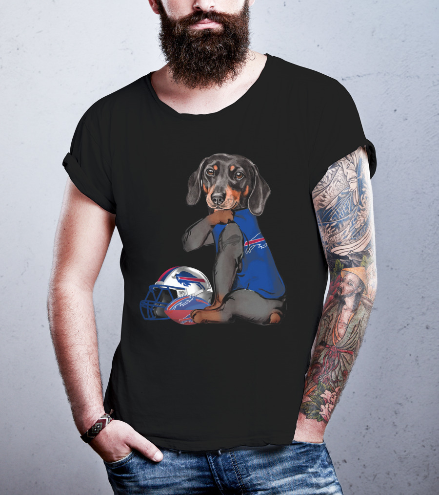 Buffalo Bills Dachshund With Helmet And Jersey T-Shirt
