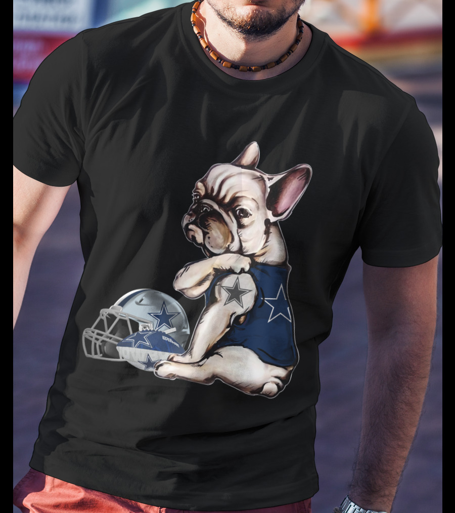 Dallas Cowboys Pug With Star Jersey And Helmet T-Shirt