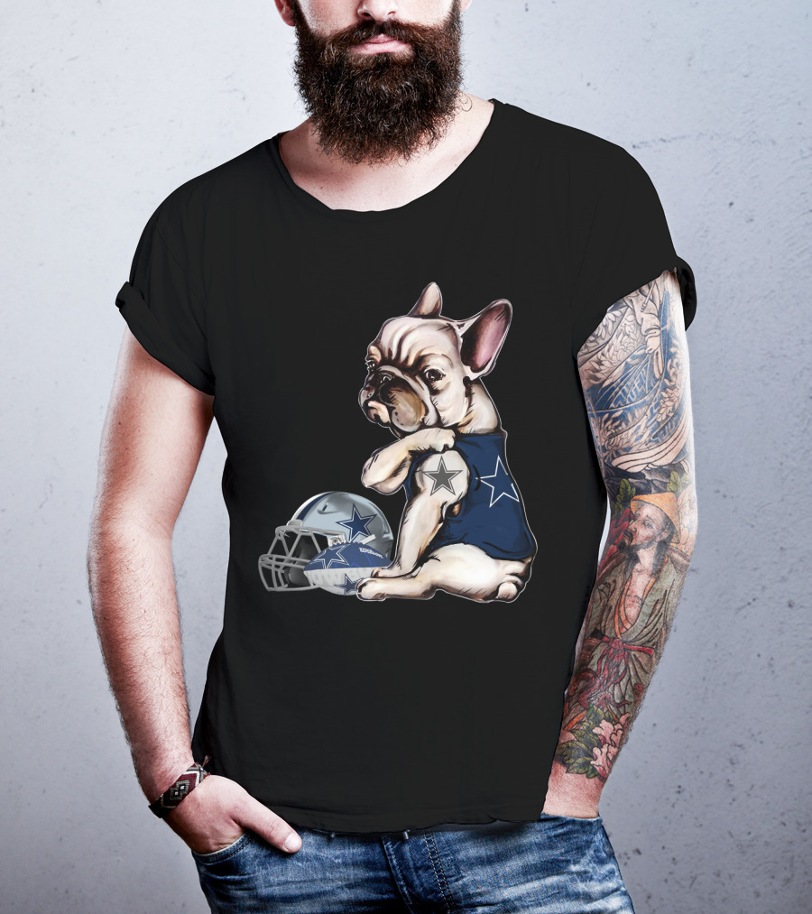 Dallas Cowboys Pug With Star Jersey And Helmet T-Shirt