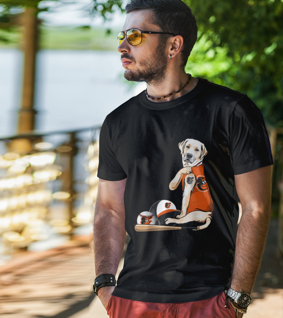 Yellow Labradors Baltimore Orioles Baseball Retriever T-Shirt