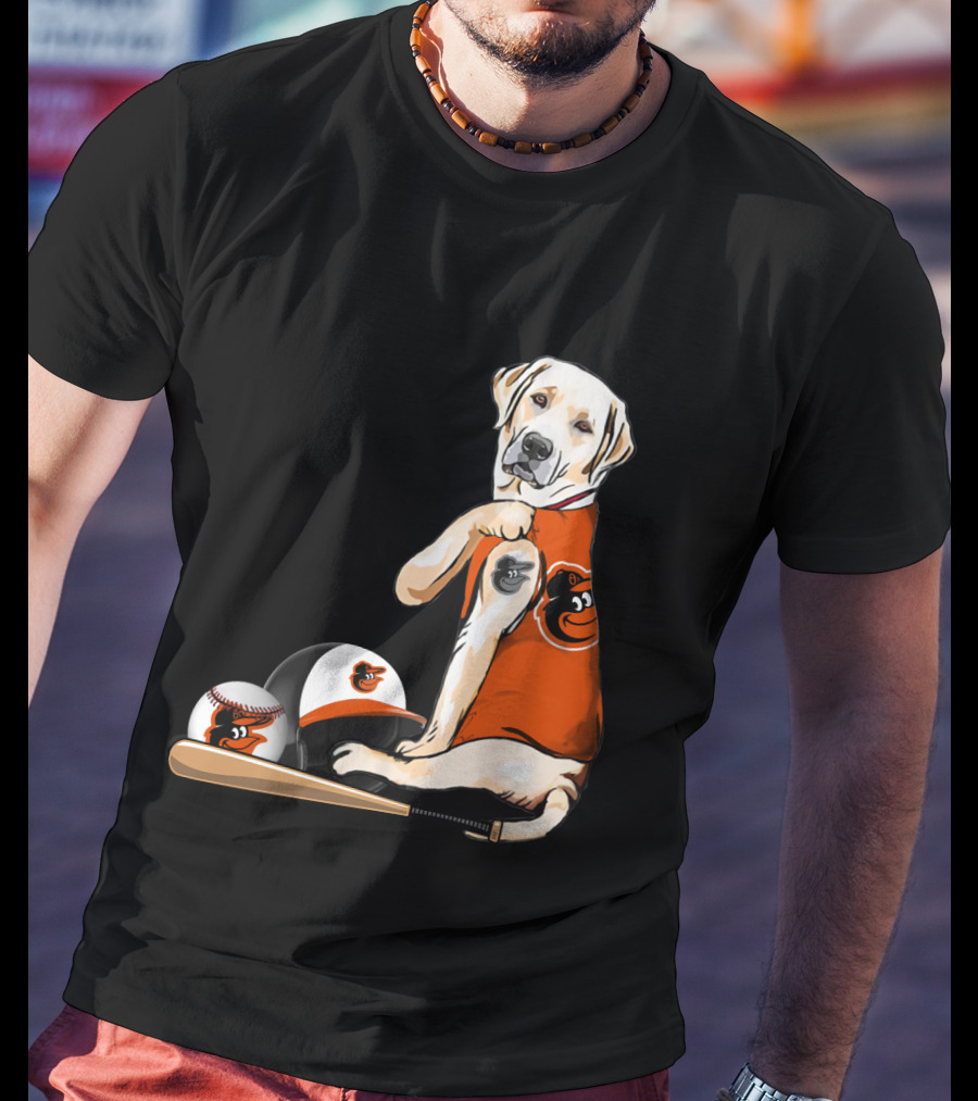 Yellow Labradors Baltimore Orioles Baseball Retriever T-Shirt