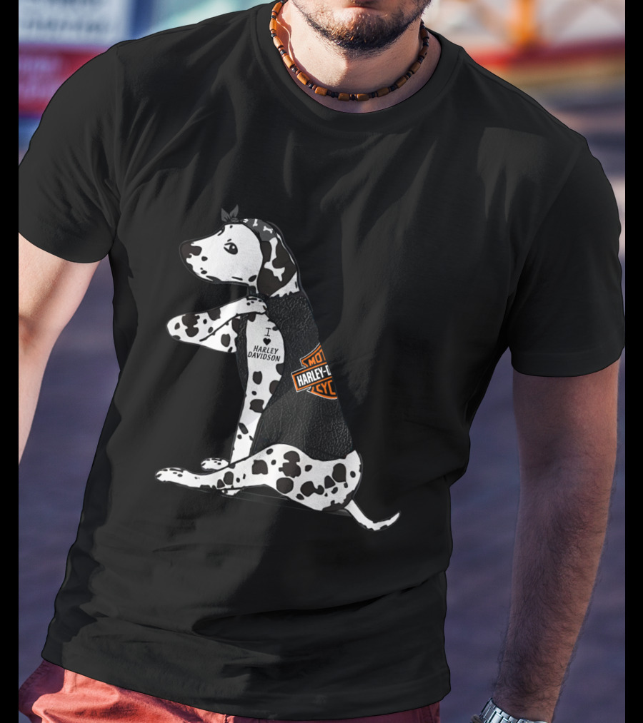 I Love Harley Davidson Great Dane Hd T-Shirt