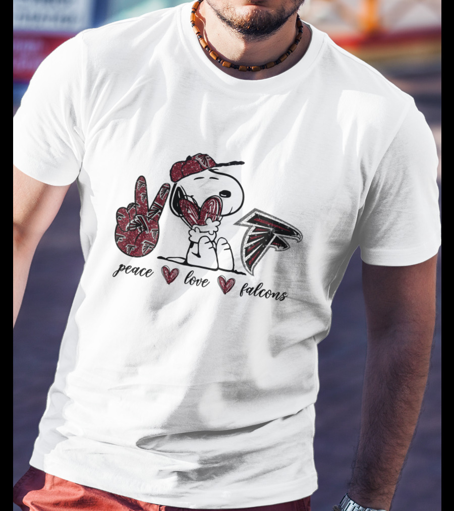 Peace Love Falcons Atlanta Snoopy T-Shirt