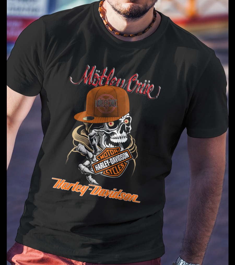 Mötley Crüe Harley Davidson Skull Motor Cycles T-Shirt