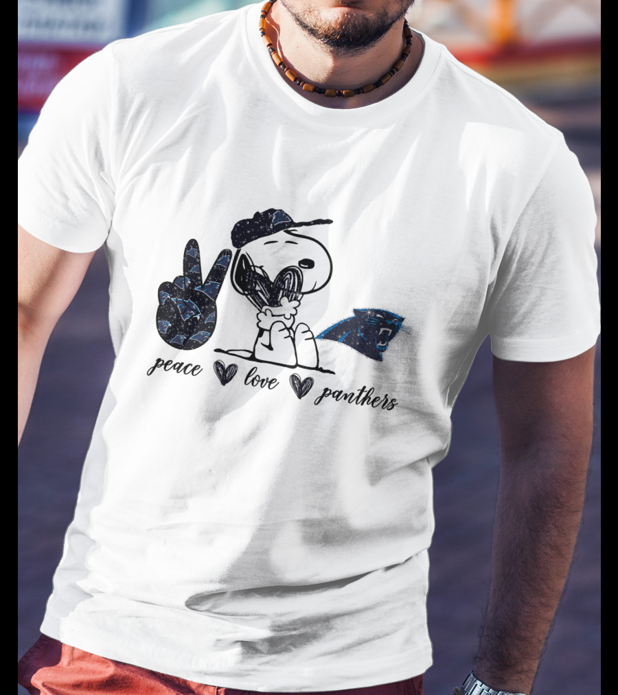 Peace Love Snoopy Carolina Panthers T-Shirt