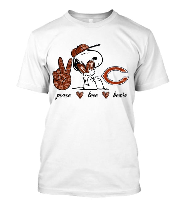 Peace Love Snoopy Chicago Bears T-Shirt